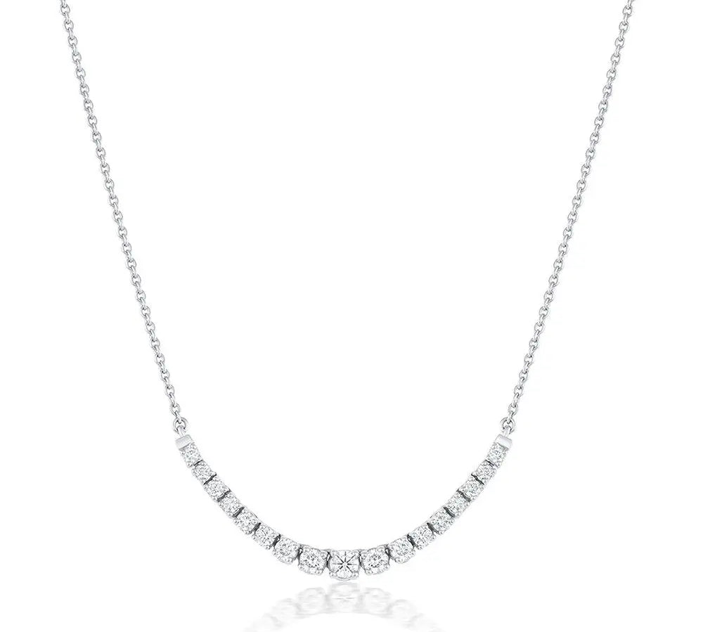 Naomi White Diamond Graduated Necklace [White Gold]