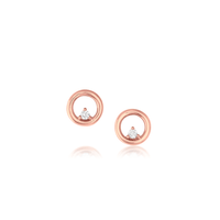 Marrow Fine Jewelry White Diamond Orbit Hoop Studs [Rose Gold]