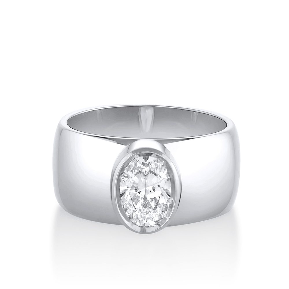 Marrow Fine The Harlow Cigar Band Engagement Ring