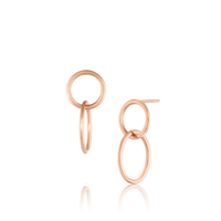 Marrow Fine Jewelry Solid 14k Gold Everyday Oval Sway Hoops [Rose Gold]