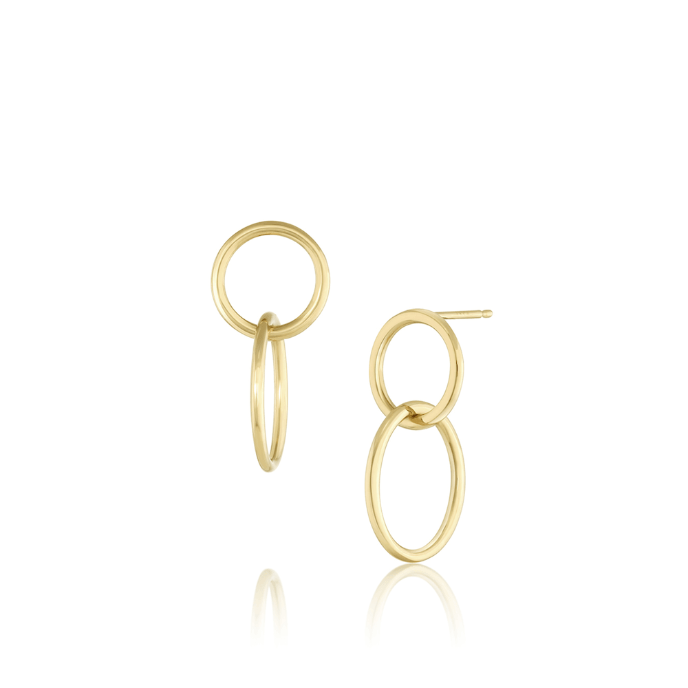 Marrow Fine Jewelry Solid 14k Gold Everyday Oval Sway Hoops