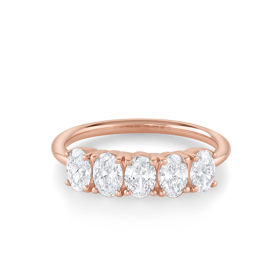 Marrow Fine Jewelry White Diamond Olivia Oval Stacking Band [Rose Gold]