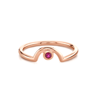 Marrow Fine Jewelry Red Garnet Arch Stacking Band January Birthstone Ring [Rose Gold]