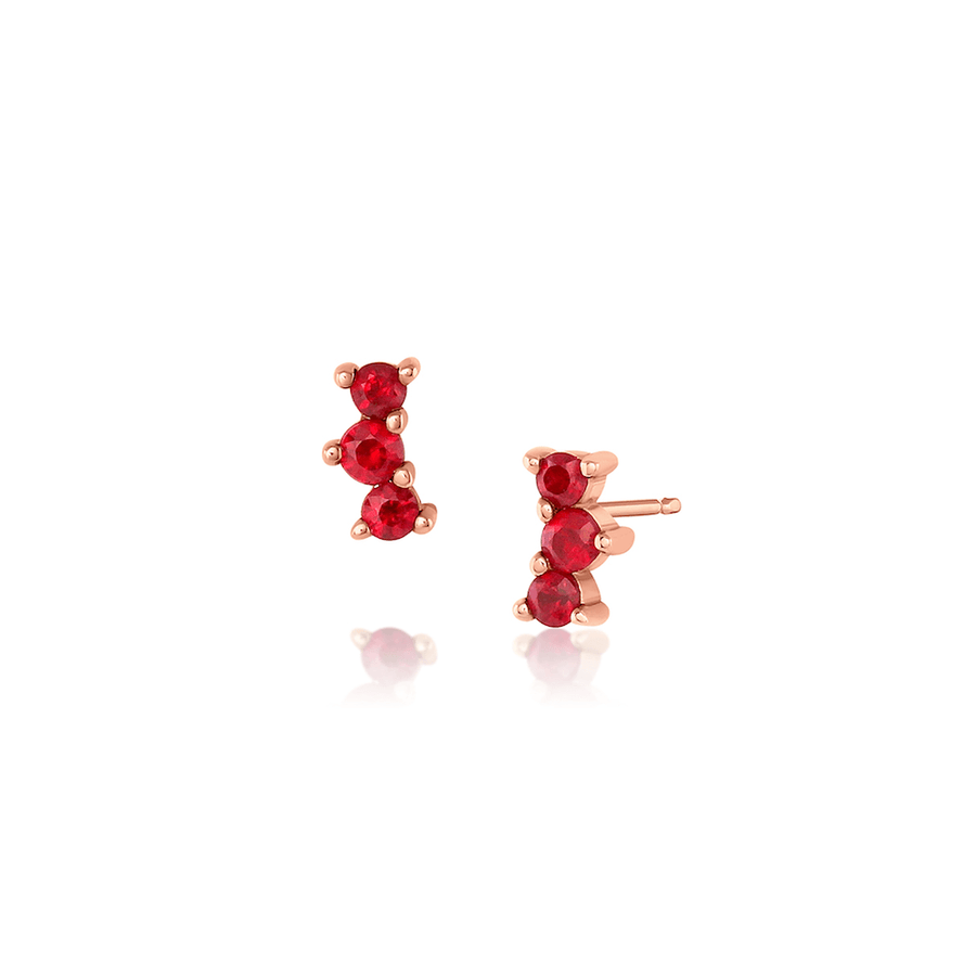 Marrow Fine Jewelry Ruby Orion Studs [Rose Gold]