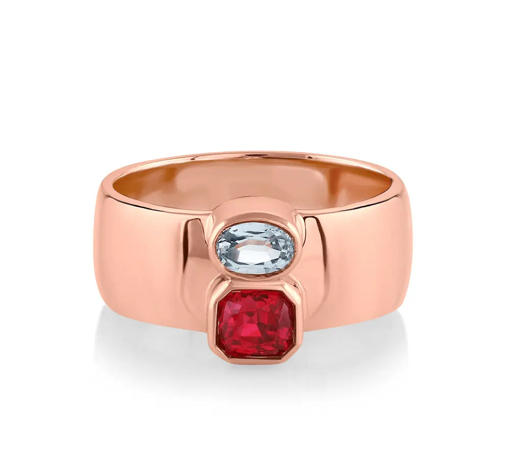 Marrow Fine Jewelry Ruby And Sapphire Relic Ring [Rose Gold]