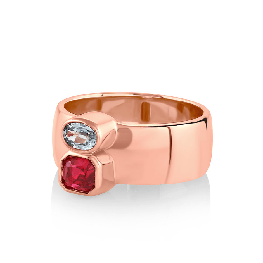 Marrow Fine Jewelry Ruby And Sapphire Relic Ring [Rose Gold]