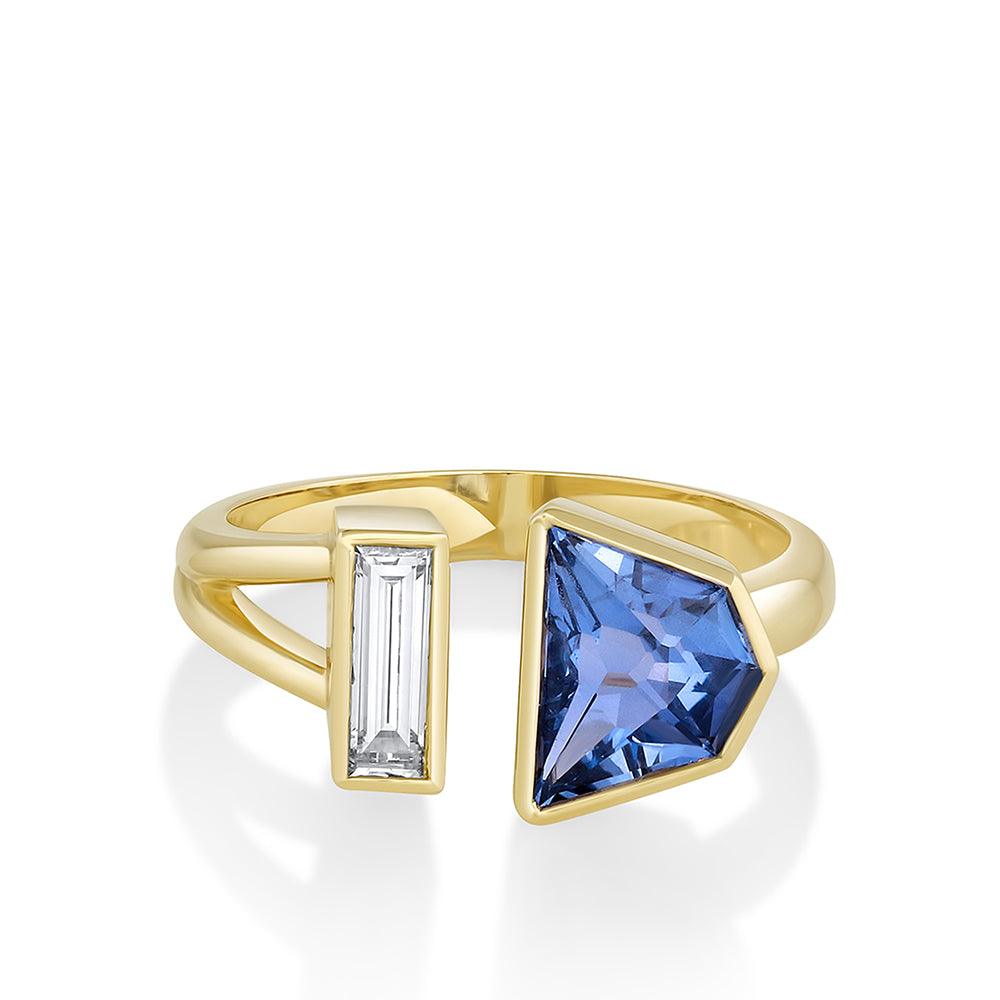 Marrow Fine Jewelry Sapphire Split Shank Toi Et Moi Ring