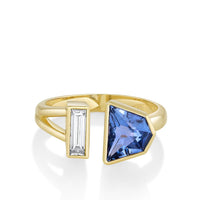 Marrow Fine Jewelry Sapphire Split Shank Toi Et Moi Ring [Yellow Gold]