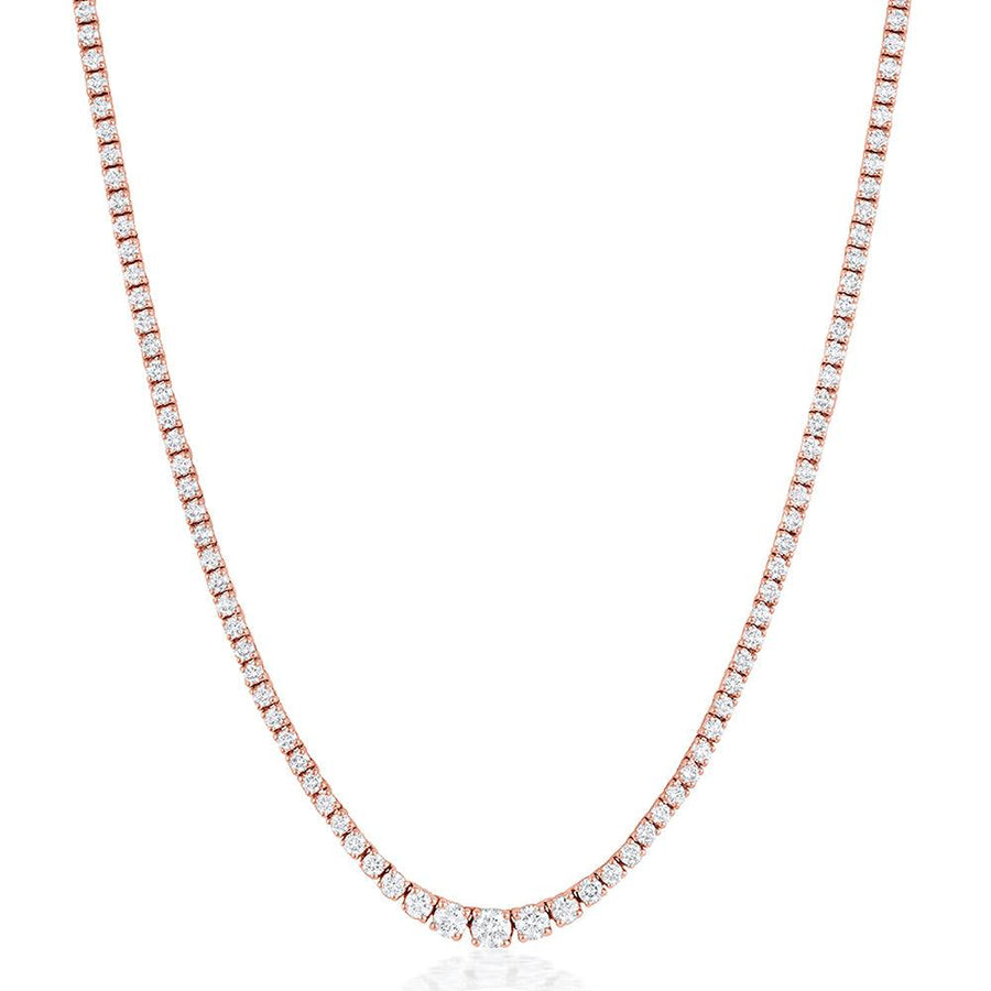 Marrow Fine Jewelry Serena White Diamond Tennis Necklace [Rose Gold]