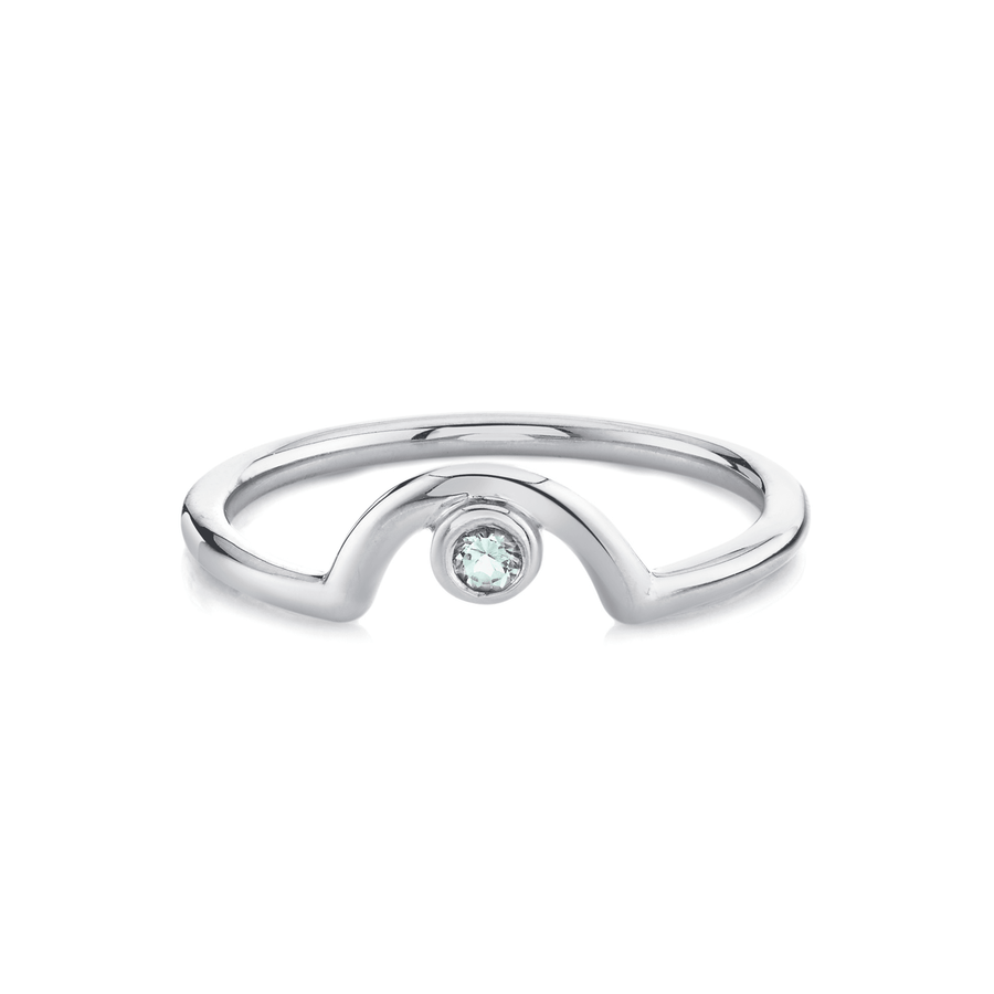 Marrow Fine Jewelry Light Grey Spinel August Birthstone Arch Band [White Gold]