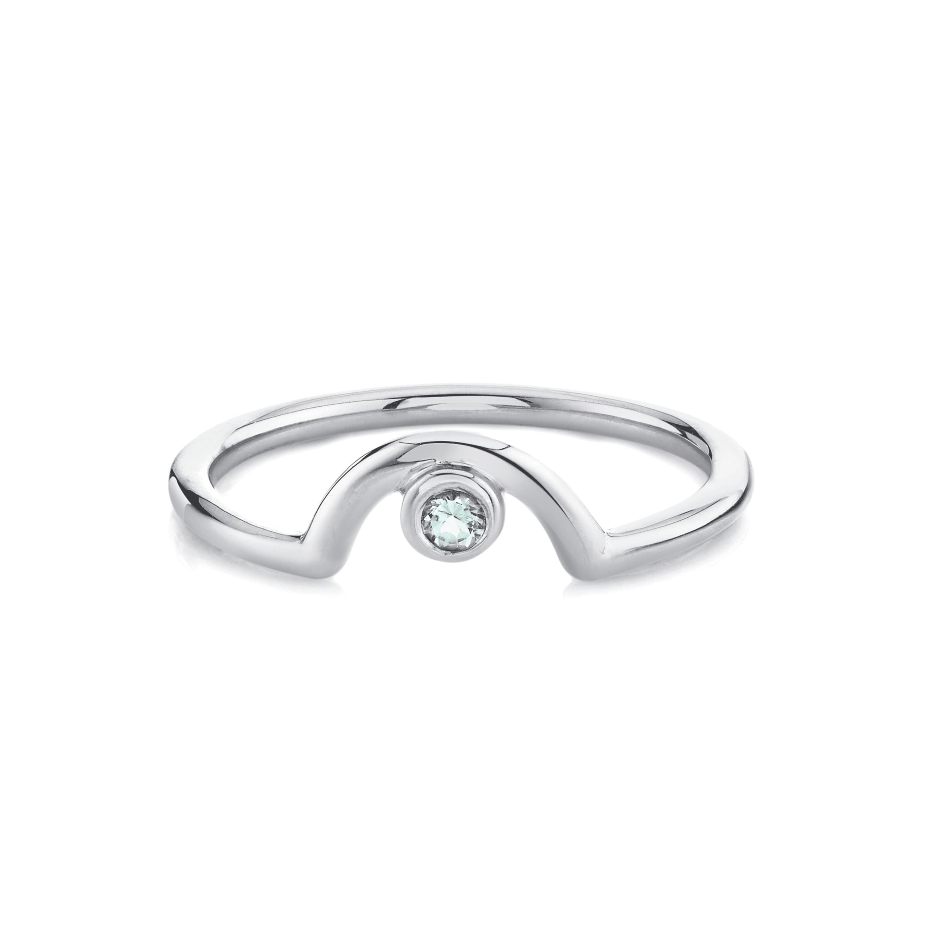 Marrow Fine Jewelry Light Grey Spinel August Birthstone Arch Band