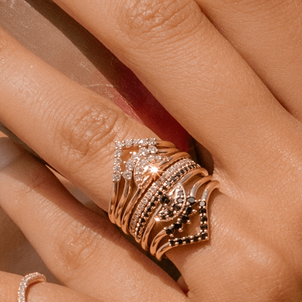 Black Diamond Crown Ring Alternative Wedding Bands for Modern Brides Marrow Fine