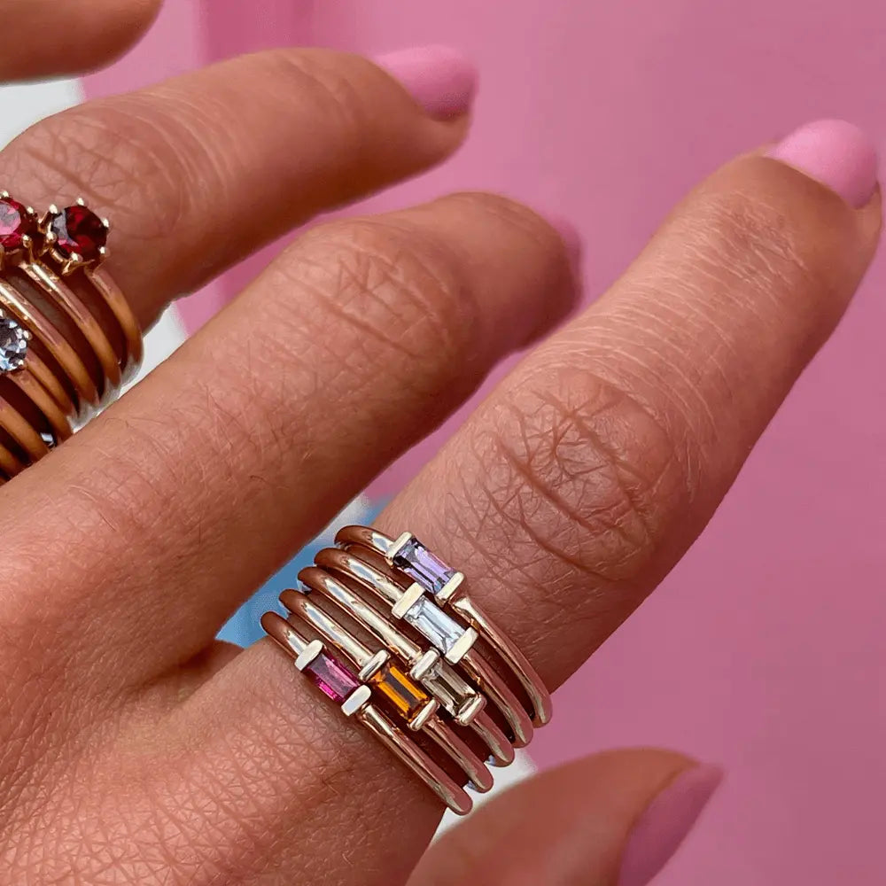 Stacking 2025 baguette ring