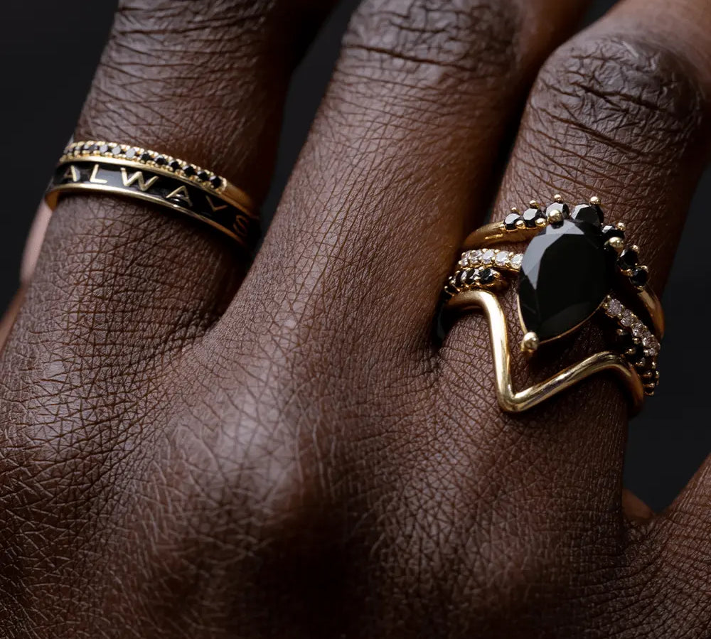 Black Diamond Whisper Half Eternity Band - Marrow Fine