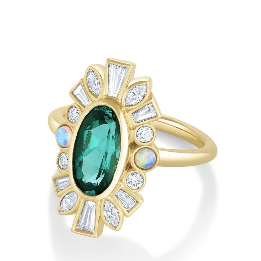 Marrow Fine Jewelry Tourmaline Opal Ballerina Ring [Yellow Gold]