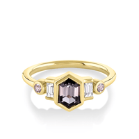 Marrow Fine Jewelry Tourmaline Hexagon Linear Ring [Yellow Gold]