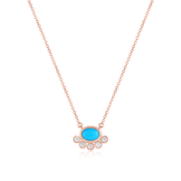 Marrow Fine Jewelry Apollonia Turquoise Bezel Necklace [Rose Gold]