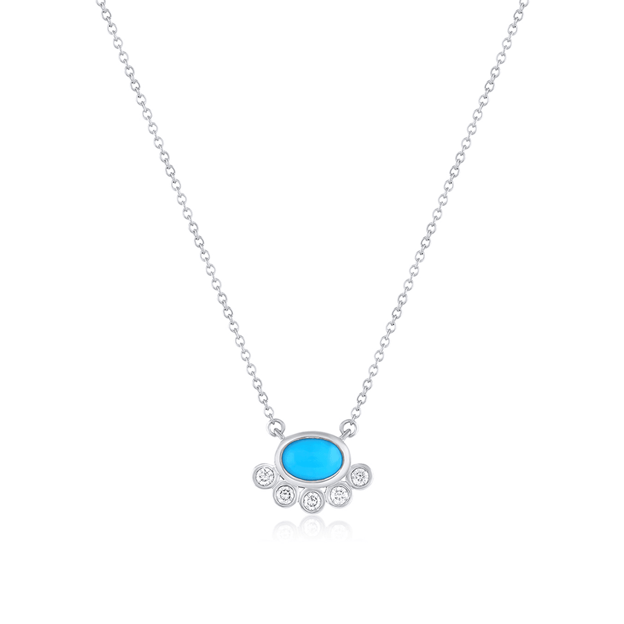 Marrow Fine Jewelry Apollonia Turquoise Bezel Necklace [White Gold]