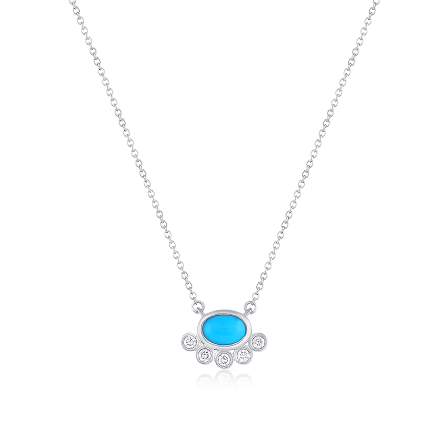 Marrow Fine Jewelry Apollonia Turquoise Bezel Necklace [Yellow Gold]