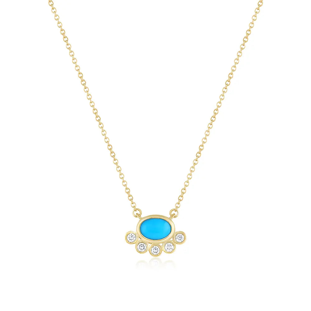 Marrow Fine Jewelry Apollonia Turquoise Bezel Necklace