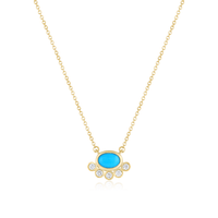 Marrow Fine Jewelry Apollonia Turquoise Bezel Necklace [Yellow Gold]