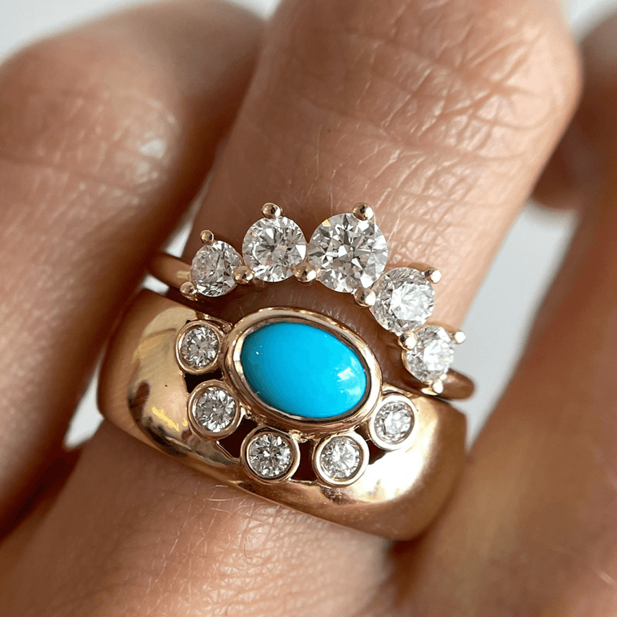 Marrow Fine Jewelry Apollonia Turquoise Cigar Band [Yellow Gold]