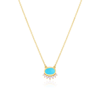 Marrow Fine Jewelry Turquoise And Pink Sapphire Sunrise Choker [Yellow Gold]