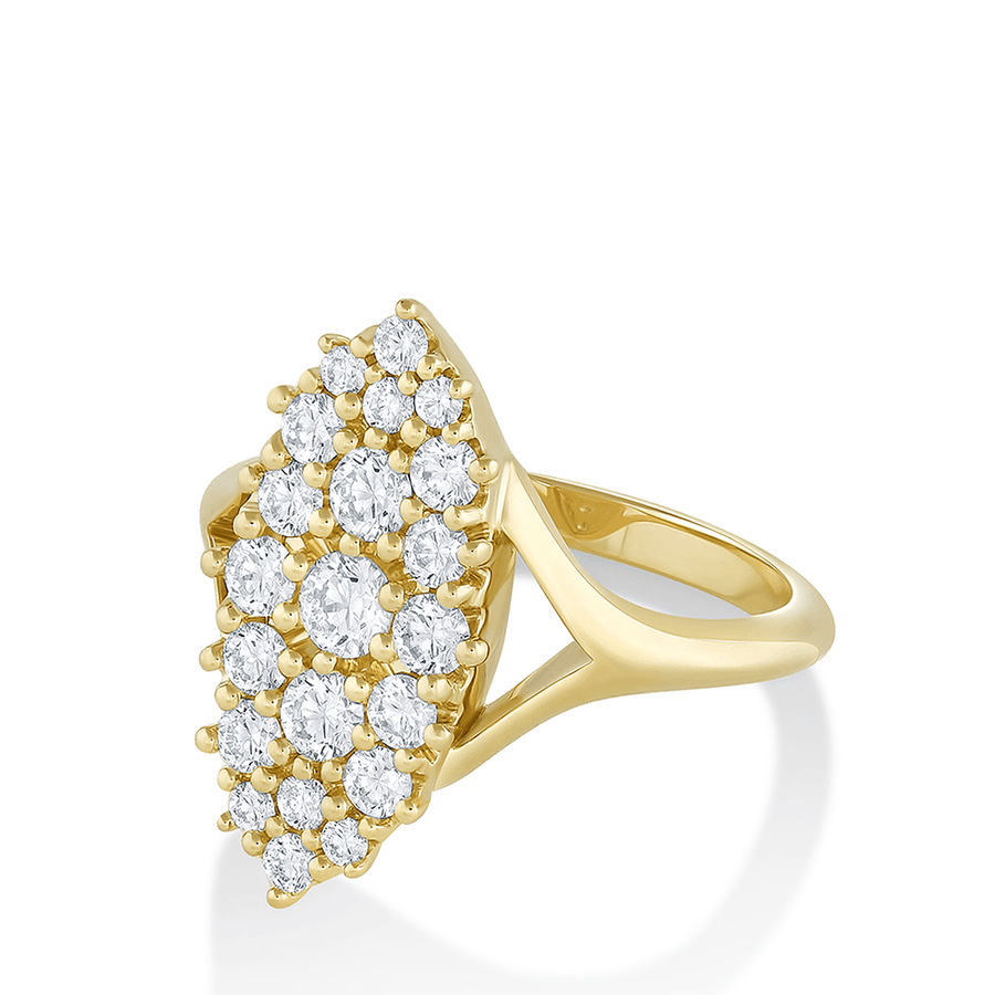 Marrow Fine Jewelry White Diamond Vivienne Navette Engagement Ring [Yellow Gold]