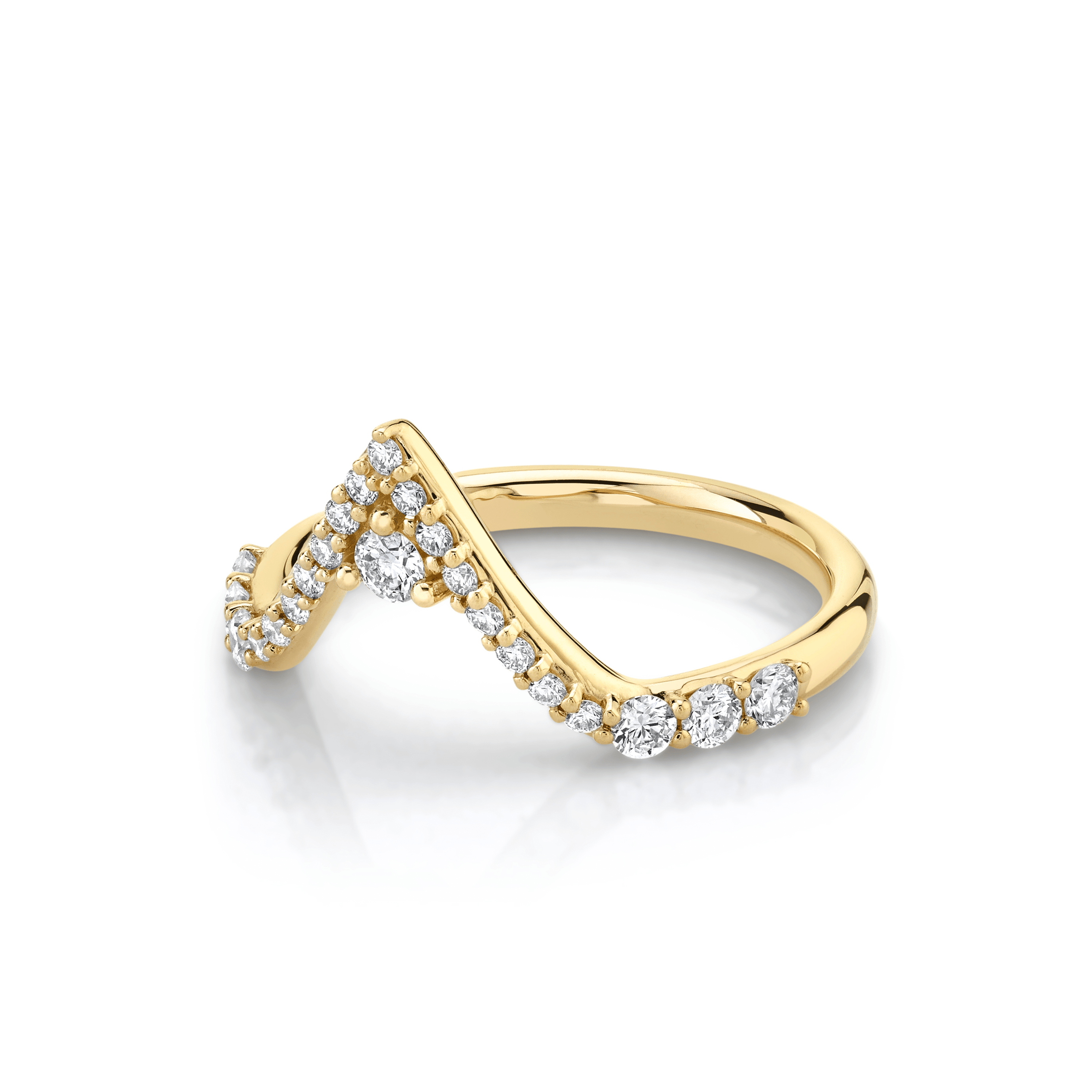 Marrow Fine Jewelry White Diamond Pavé Triangle Stacking Wedding Band