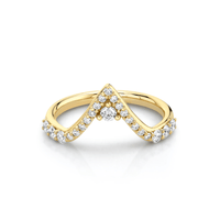 Marrow Fine Jewelry White Diamond Pavé Triangle Stacking Wedding Band [Yellow Gold]