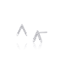 Marrow Fine Jewelry White Diamond Triangle Huggie Earrings Accessory [White Gold]