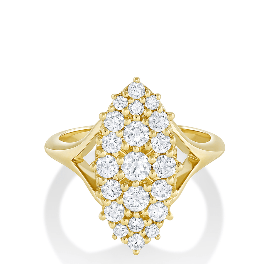 Marrow Fine Jewelry White Diamond Vivienne Navette Engagement Ring [Yellow Gold]