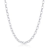 Marrow Fine Jewelry Peony Oval Chain Necklace [White Gold]