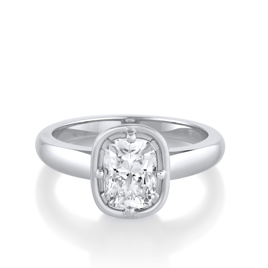 Marrow Fine Jewelry Vintage-Inspired White Diamond Engagement Ring [White Gold]