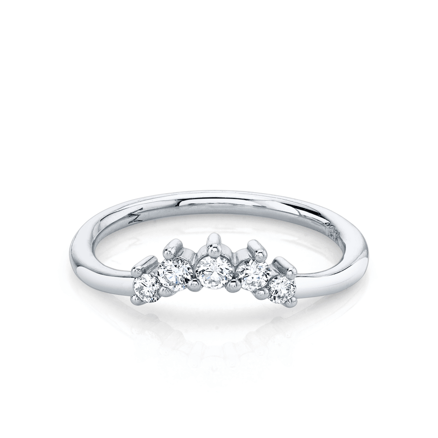 Marrow Fine Jewelry White Diamond Mini Headdress Stacking Ring [White Gold]
