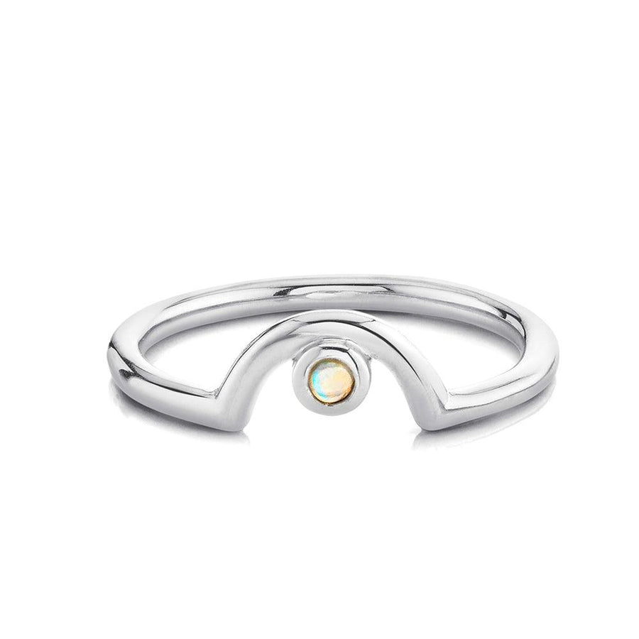 Marrow Fine Jewelry Opal October Birthstone Arch Band [White Gold]