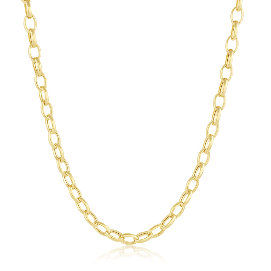 Marrow Fine Jewelry Peony Oval Chain Necklace [Yellow Gold]