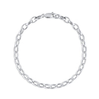 Marrow Fine Jewelry Peony Oval Chain Bracelet [White Gold]