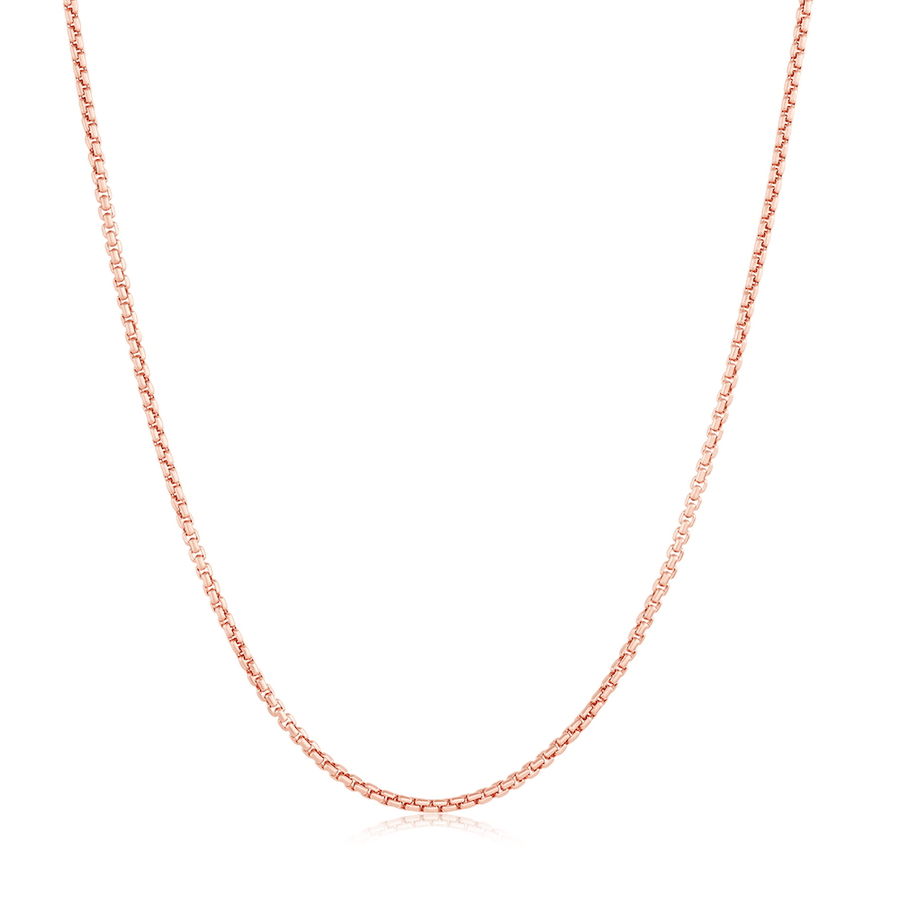 Marrow Fine Jewelry Dainty Box Chain Necklace [Rose Gold]