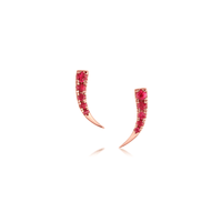 Marrow Fine Jewelry Ruby Ear Crawlers [Rose Gold]