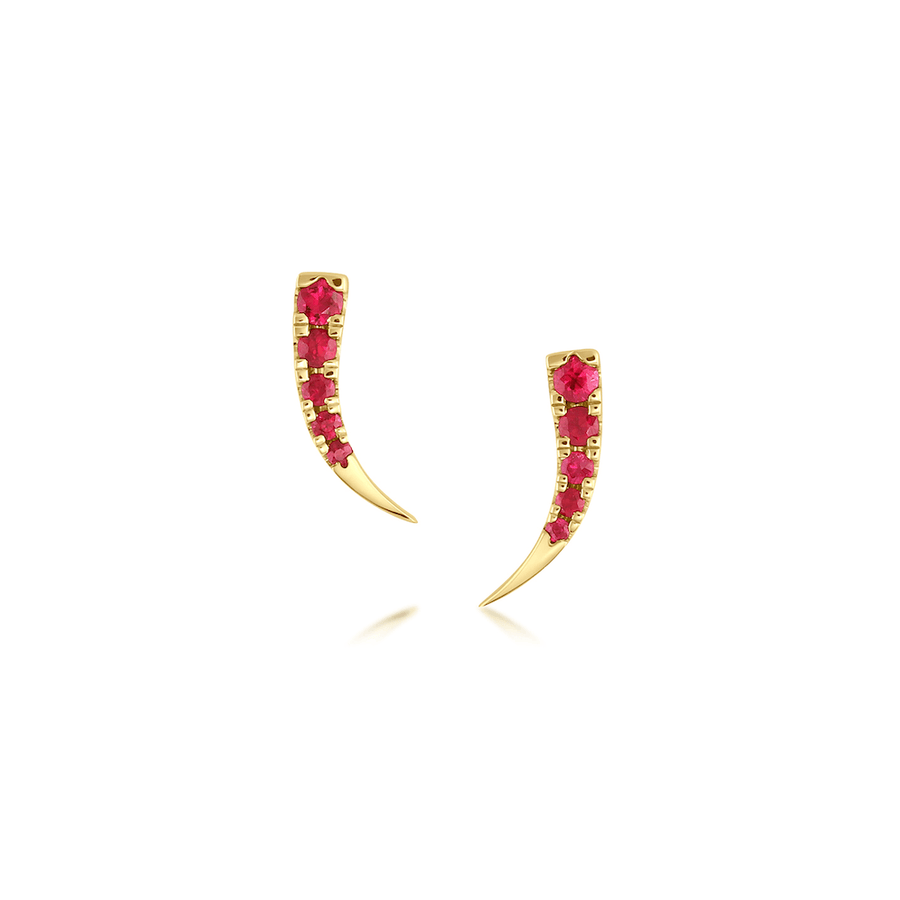 Marrow Fine Jewelry Ruby Ear Crawlers [Yellow Gold]