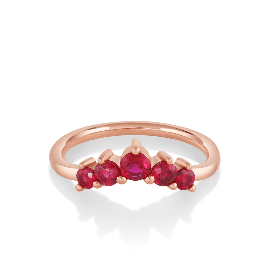 Marrow Fine Jewelry Ruby Headdress Stacking Jacket Ring [Rose Gold]