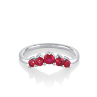 Marrow Fine Jewelry Ruby Headdress Stacking Jacket Ring [White Gold]