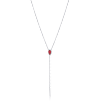 Marrow Fine Jewelry Ruby Stillwater Lariat Layering Necklace [White Gold]