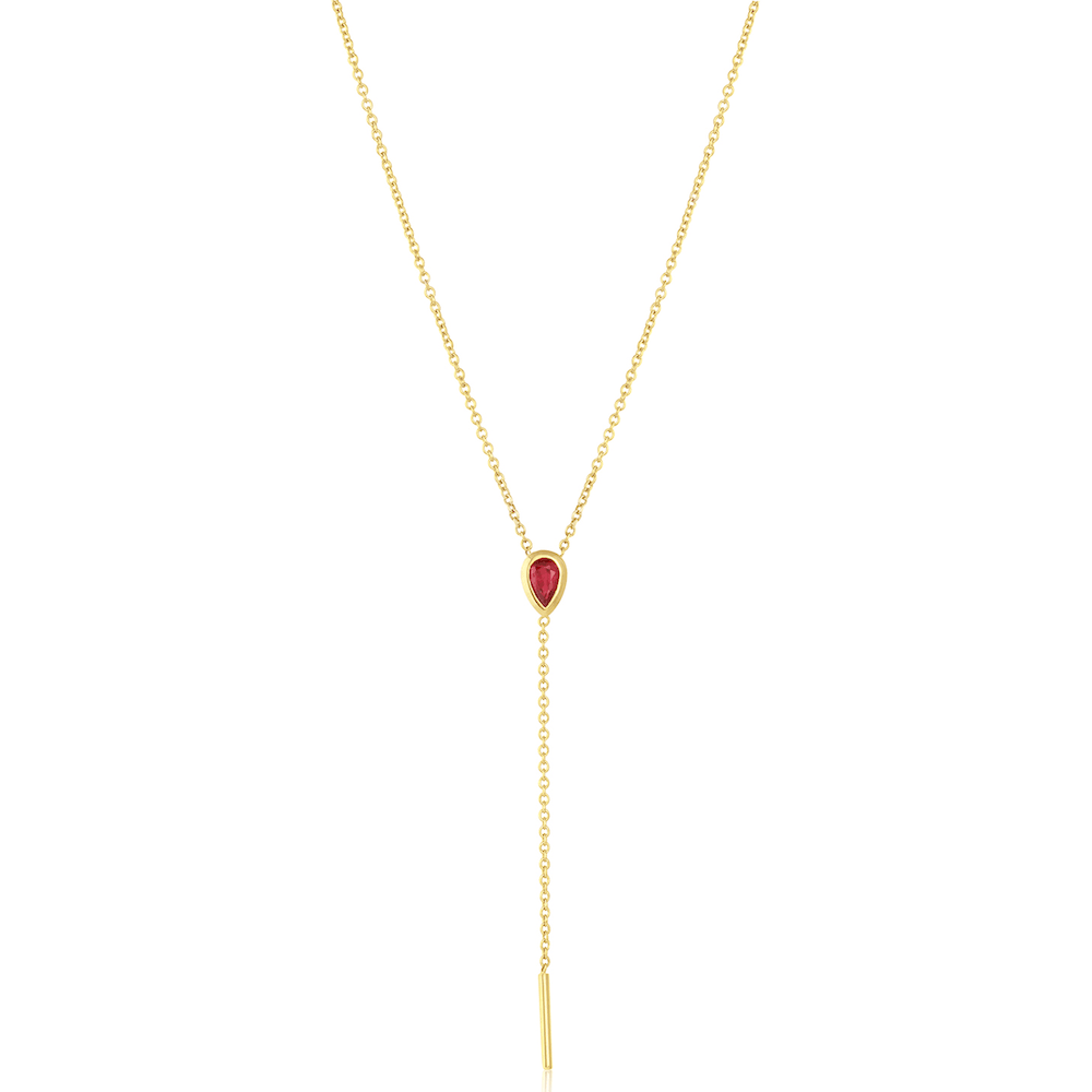 Marrow Fine Jewelry Ruby Stillwater Lariat Layering Necklace