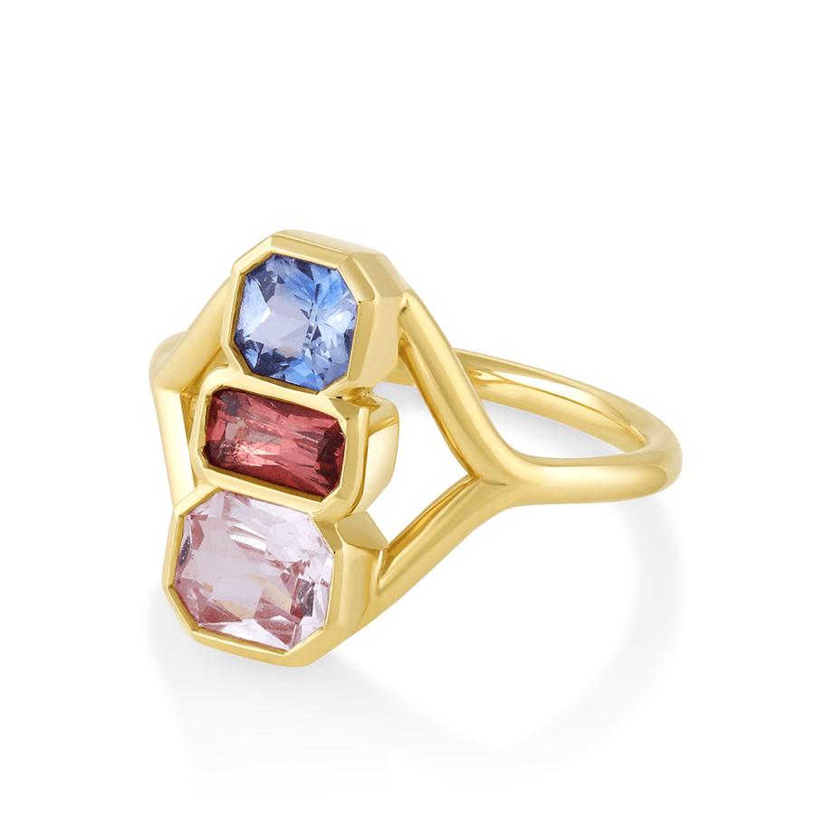 Marrow Fine Jewelry Finding Pennies Pink Blue Umba Sapphires Ring [Yellow Gold]