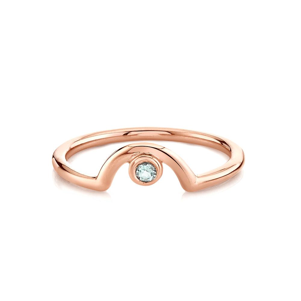 Marrow Fine Jewelry Light Grey Spinel August Birthstone Arch Band