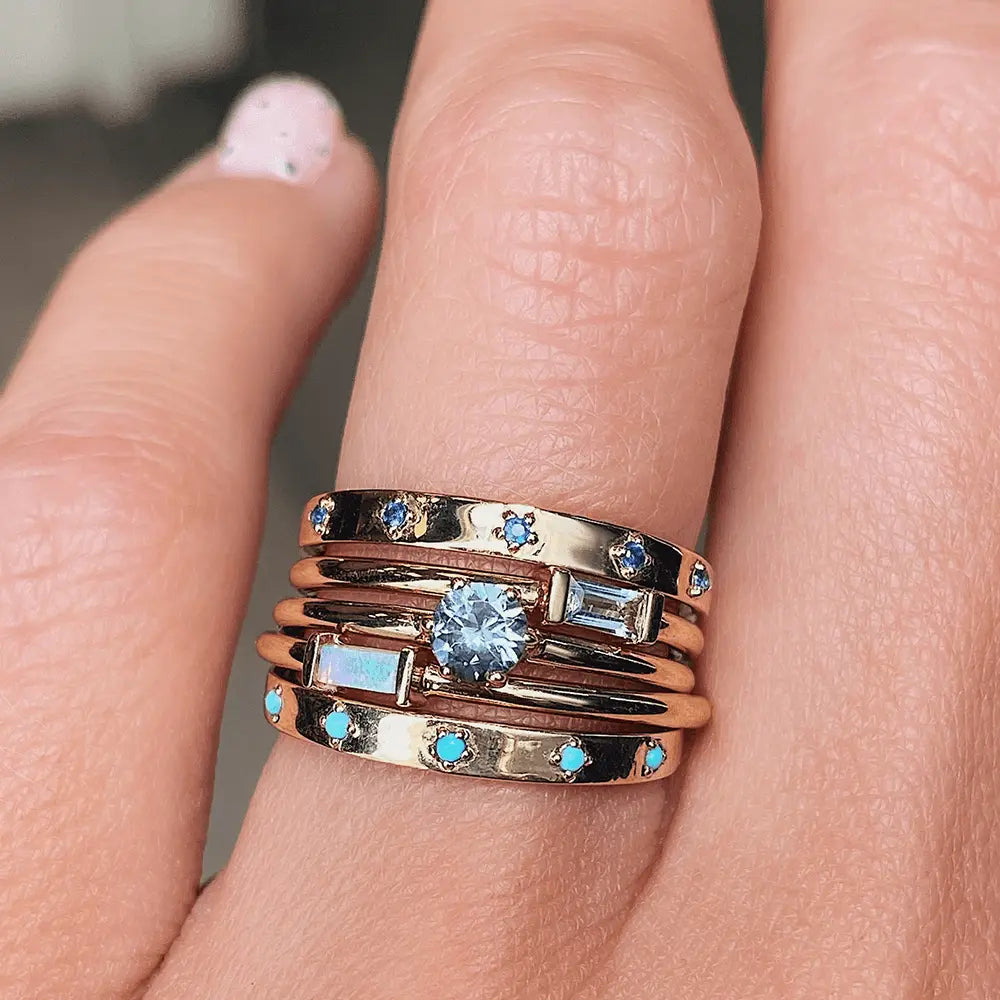 Rose gold stackable birthstone 2025 rings
