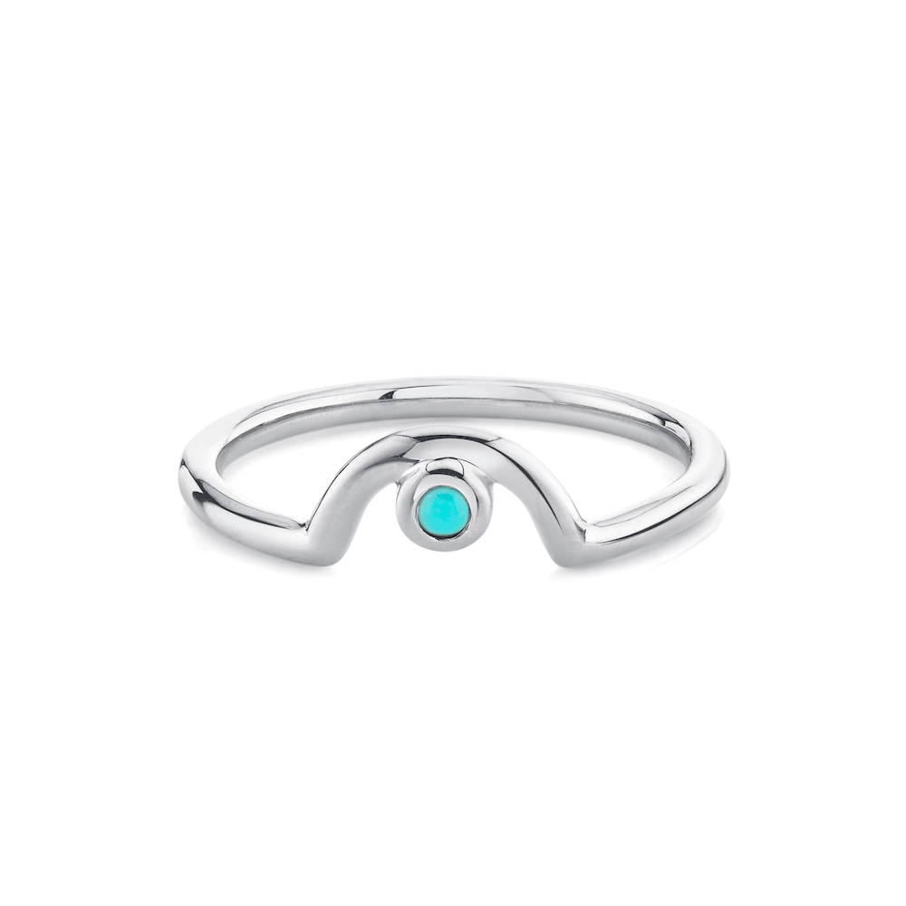 Marrow Fine Jewelry December Birthstone Turquoise Arch Stacking Band
