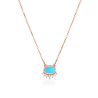 Marrow Fine Jewelry Turquoise And White Diamond Sunrise Choker [Rose Gold]